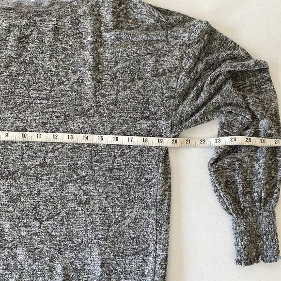 Lucky Brand Long Puffed Sleeve Knit Sweater Top Crew Neck Viscose Soft Comfy - Picture 12 of 15